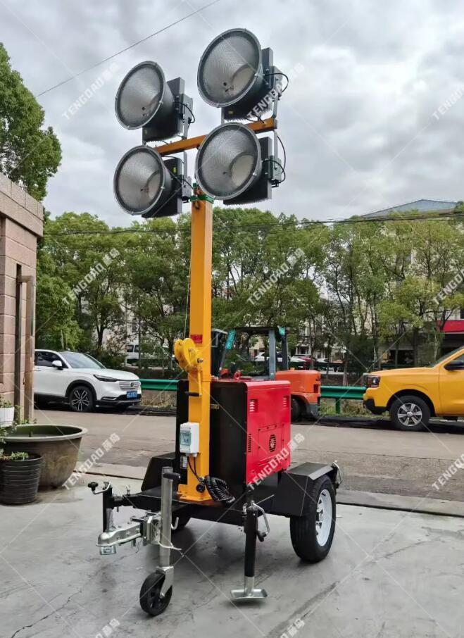 内置5kW发电机的拖车灯塔适用于工程与应急照明的专业设备(图3)